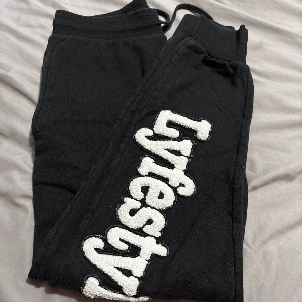 Black lyfestyle Joggers with White Logo